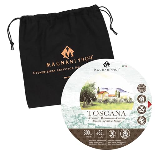 Magnani 1404 Toscana Aquarellpapier, grob, 100 % Baumwolle, 20 Blatt, 63,5 kg, 32 cm, rundes Aquarellpapier, säurefrei, UV-beständig, vegane Größe, hergestellt in Italien Magnani 1404 Toscana Aquarellpapier, grob, 100 % Baumwolle, 20 Blatt, 63,5 kg, 32 cm, rundes Aquarellpapier, säurefrei, UV-beständig, vegane Größe, hergestellt in Italien von Magnani 1404