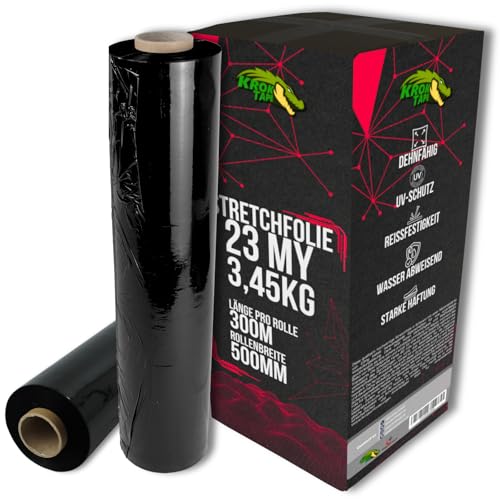 2 Rollen Stretchfolie Schwarz Folie Für Möbel 23my Rollen 500mm Breit 300m Länge Palettenfolie Handfolie Wickelfolie Verpackungsfolie Umzugsfolie von Magnet-Kauf