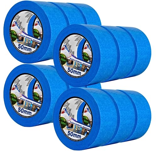 Magnet-Kauf Malerkrepp Malerband 50mm Blau Goldband Klebeband - KFZ Abklebeband 50m - Zum Lackieren Lack - Kroktape Fineline Tape [ 12 Rollen ] von Magnet-Kauf