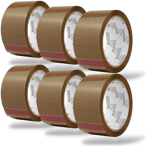 Magnet-Kauf 6 Rollen Paketklebeband Packetbandrollen Klebeband Braun 48mm x 66m Packband Paketband Kartonband Stark Kleberolle Verpackungsband von Magnet-Kauf