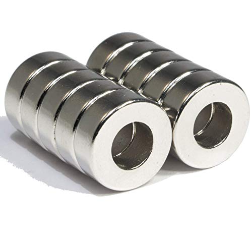 Neodym Magnet Mini Ringmagnete Mit Loch Bohrung 7mm - Ringmagnet 14mm x 5mm Scheiben Magnete Stark - Flach Rund -Stark (5) von Magnet-Kauf