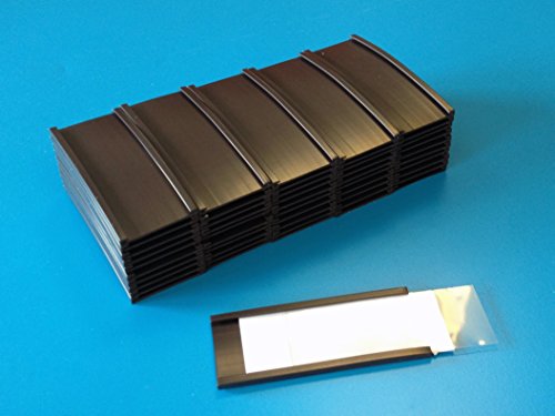 100 Stück magnetische C-Profil Etikettenhalter 30 mm hoch x 75 mm lang mit Kartonstreifen und PVC-Klar-Streifen von Magnetschilderversand NOHL-Werbung