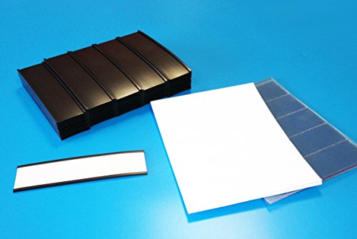 100 Stück magnetische C-Profil Etikettenhalter 40 mm hoch x 150 mm lang mit Kartonstreifen und PVC-Klar-Streifen von Magnetschilderversand NOHL-Werbung