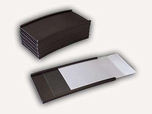 100 Stück magnetische C-Profil Etikettenhalter 50 mm hoch x 100 mm lang mit Kartonstreifen und PVC-Klar-Streifen von Magnetschilderversand NOHL-Werbung