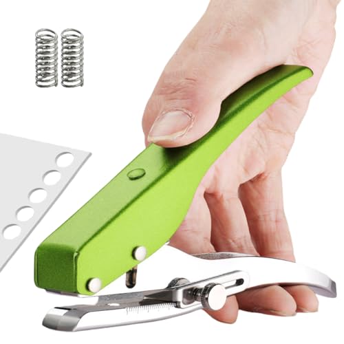 Magnoloran Runder Lochstanzer, robust, 1/4 Zoll (6 mm), strapazierfähig, Einzellochstanzer, Abzeichen, Papierstanzer, tragbarer Handlocher für Bastelpapier, Kunststoff, Karton, Visitenkarten, Fotos von Magnoloran
