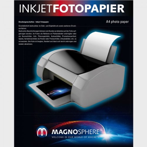 10 Blatt A4 Fotopapier magnetisch Magnetpapier weiß matt - für Inkjet, Premium-Magnetpapier von Magnosphere