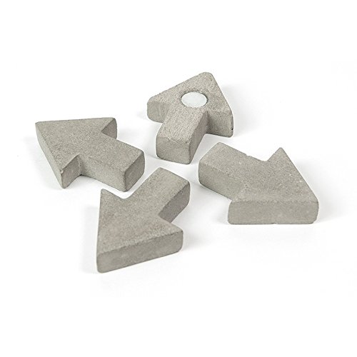 4 x Kühlschrankmagnete Pfeil 30x30x10 echter Beton Magnete für Pinnwand - Magnete für Kühlschrank, Magnetboard von Magnosphere