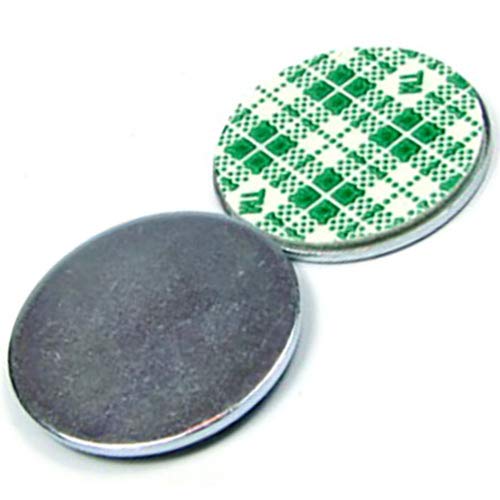 60 x Metallscheiben selbstklebend ohne Loch - Ø10 x 2mm - aus Stahl (DC01) verzinkt - Metallplättchen rund mit Doppelklebeband - Gegenstück/Haftgrund für Magnete (ferro-magnetisch), Menge: 60 Stück von Magnosphere