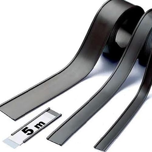 Magnet C-Profil Magnetische Etikettenhalter für Labels Etiketten 5m, mit Schutzfolie - Ideal zur mobilen Kennzeichnung und Beschriftung, C-Profil:Breite 10mm - Länge 5m von Magnosphere