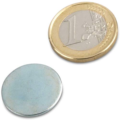 60 Metallscheiben selbstklebend Silber ohne Loch - aus Stahl (DC01) verzinkt - Ø20 x 2mm - Metallplättchen rund mit Doppelklebeband - Gegenstück/Haftgrund für Magnete (ferromagnetisch), Menge:60 Stück von Magnosphere