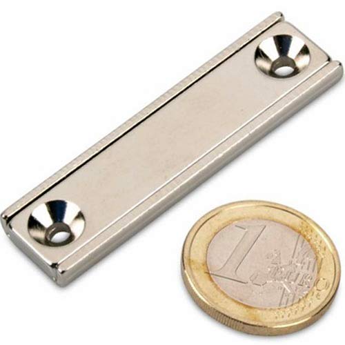 Neodym Magnet zum Anschrauben rechteckig extra stark - 27kg - mit Senkbohrung - Starke Quader-Magnete 50mm lang mit 2x Loch/Bohrung und Senkung für Büro Haushalt Werkstatt - 2 Stück Neodym Magnet zum Anschrauben rechteckig extra stark - 27kg - mit Senkbohrung - Starke Quader-Magnete 50mm lang mit 2x Loch/Bohrung und Senkung für Büro Haushalt Werkstatt - 2 Stück von Magnosphere