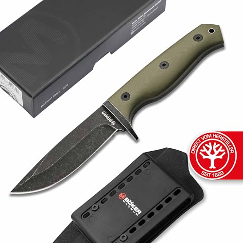 Magnum BÖKER Bushcraft Drop - Profi Outdoor Messer mit feststehender Klinge 440A - robustes Survival Messer mit Kydex-Scheide & 90° Gürtel-Adapter - Pfadfinder Fahrten-Messer mit G10 Griff grün von Magnum