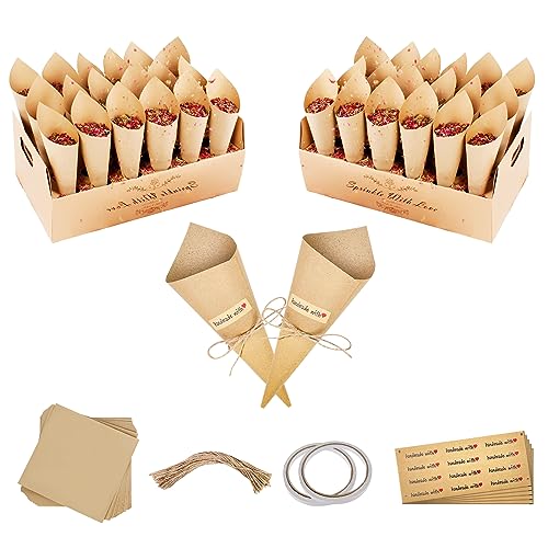 Magrimaxio Blumen Konfetti Hochzeit, 60Stk Blütenkonfetti Hochzeit Kraftpapier Kegel, Vintage Kraftpapier Kegel Hochzeitskonfetti Biologisch Abbaubar für Konfetti Blütenblätter Hochzeit Party Magrimaxio Blumen Konfetti Hochzeit, 60Stk Blütenkonfetti Hochzeit Kraftpapier Kegel, Vintage Kraftpapier Kegel Hochzeitskonfetti Biologisch Abbaubar für Konfetti Blütenblätter Hochzeit Party von Magrimaxio