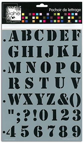 Mahé LE06 Schablone Alphabet Kaffee Korn Transparent Kunststoff 21 x 30 x 0,1 cm von Toga