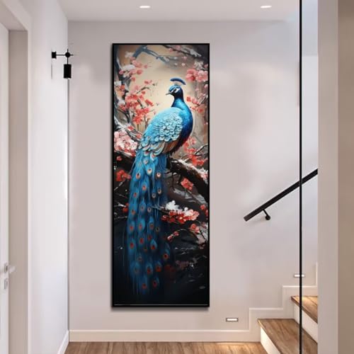 Diamond Painting Baum Pfau Diamond Painting Erwachsene, Groß xxl 150 X 50 cm, Malen Nach Zahlen Erwachsene, DIY Diamant Painting Bilder Kinder, 5D Diamant-Malset, Home Wanddekoration Geschenke-443l von Mahoxua