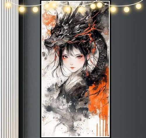 Diamond Painting Drache Diamond Painting Groß xxl (40 X 70 cm) Diamond Painting Abstrakt Diamant Painting Bilder Kinder 5D DIY Malen Nach Zahlen Erwachsene Cross Stickerei für Wand Deko Geschenke S892 von Mahoxua
