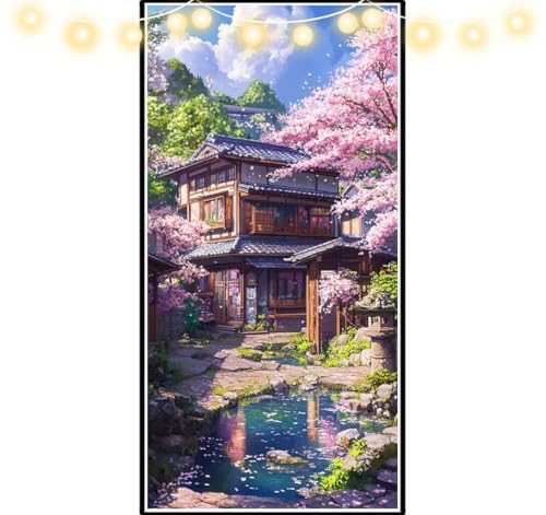 Diamond Painting Japanischer Stil Diamond Painting Groß xxl (60 X 120 cm) Diamond Painting See Diamant Painting Bilder Kinder 5D DIY Malen Nach Zahlen Erwachsene Cross Stickerei für Wand Deko S1030 von Mahoxua