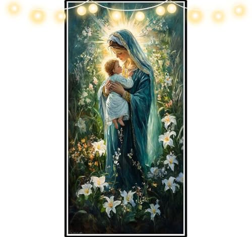 Diamond Painting Jesus Diamond Painting Groß xxl (40 X 70 cm) Diamond Painting Maria Diamant Painting Bilder Kinder 5D DIY Malen Nach Zahlen Erwachsene Cross Stickerei für Wand Deko Geschenke S1092 von Mahoxua