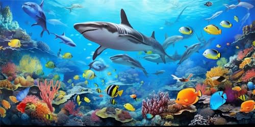 Diamond Painting Unterwasserwelt Malen Nach Zahlen Erwachsene, Diamond Painting xxl Groß 50 X 100 cm, 5D Diamant Painting Bilder Kinder, DIY Dimondpaintin Crystal Arts Craft, Wand Deko Aesthetic, i50 von Mahoxua