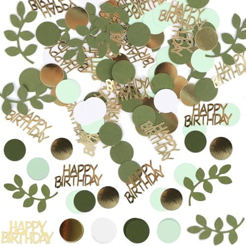 MaiLence Konfetti Geburtstag Tischdeko 200 Stück, Happy Birthday Konfetti Grün Gold Glitzer Streudeko Tischdeko Geburtstag Grün Gold Happy Birthday Deko MaiLence Konfetti Geburtstag Tischdeko 200 Stück, Happy Birthday Konfetti Grün Gold Glitzer Streudeko Tischdeko Geburtstag Grün Gold Happy Birthday Deko von MaiLence