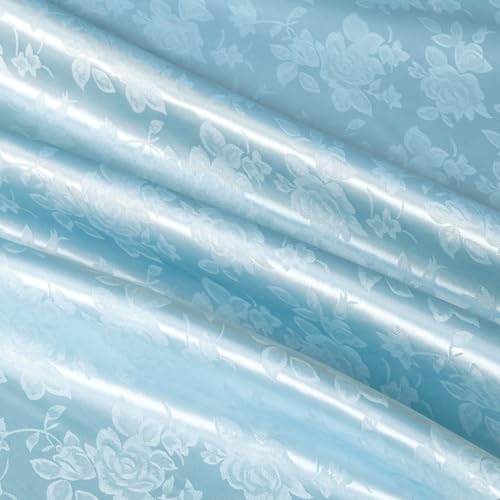 MaiMaiSuan 152,4 cm breiter hellblauer Satin-Jacquard-Stoff mit floralem Muster, glänzend, seidiger Satin-Stoff, Meterware für Tischläufer, Servietten, Hochzeit, Kleid, Bettwäsche, Bastelarbeiten, 9,1 MaiMaiSuan 152,4 cm breiter hellblauer Satin-Jacquard-Stoff mit floralem Muster, glänzend, seidiger Satin-Stoff, Meterware für Tischläufer, Servietten, Hochzeit, Kleid, Bettwäsche, Bastelarbeiten, 9,1 von MaiMaiSuan