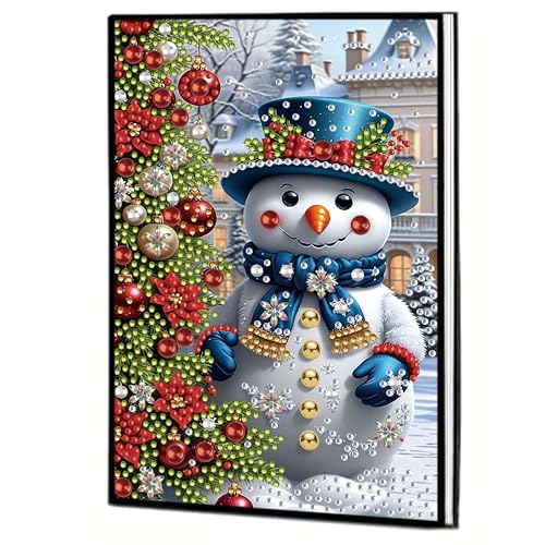 MaiYiYi 5D Christmas Snowman Diamond Art Notebooks, Christmas Tree Notebook Diamond Painting Arts Crafts Kit for Study Home Office Art Drawing (8.18 X5.70 in) von MaiYiYi