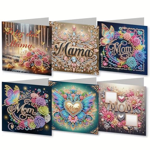 MaiYiYi 6 Stück DIY Happy Mother's Day Diamond Art Grußkarten Love Wings Diamond Painting Grußkarten Rose Diamant Kunst Karten mit Umschlägen für Mutter Oma Freunde Familie MaiYiYi 6 Stück DIY Happy Mother's Day Diamond Art Grußkarten Love Wings Diamond Painting Grußkarten Rose Diamant Kunst Karten mit Umschlägen für Mutter Oma Freunde Familie von MaiYiYi