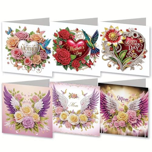 MaiYiYi 6 Stück DIY Happy Mother's Day Diamond Painting Grußkarten Rose Diamant Kunst Karten mit Umschlägen Flügel Diamant Malerei Karten für Mutter Oma Freunde Familie MaiYiYi 6 Stück DIY Happy Mother's Day Diamond Painting Grußkarten Rose Diamant Kunst Karten mit Umschlägen Flügel Diamant Malerei Karten für Mutter Oma Freunde Familie von MaiYiYi