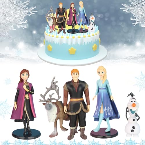 Eiskönigin Cupcake Toppers, 5 Stück Frozen Kuchen Deko Figuren, Frozen Kuchendekoration Figuren, Mini Elsa Tortendeko, Frozen Tortendeko, EisköNigin Figuren, für Geburtstagsdeko von MaibaoteMbt
