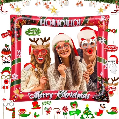 Fotorequisiten für Weihnachten, Weihnachten Fotobox Requisiten mit 32 Stück Weihnachten Foto Accessoires, Weihnachtsparty Aufblasbare Fotorahmen, Lustig für Weihnachtsfeier Dekoration Fotorequisiten für Weihnachten, Weihnachten Fotobox Requisiten mit 32 Stück Weihnachten Foto Accessoires, Weihnachtsparty Aufblasbare Fotorahmen, Lustig für Weihnachtsfeier Dekoration von MaibaoteMbt