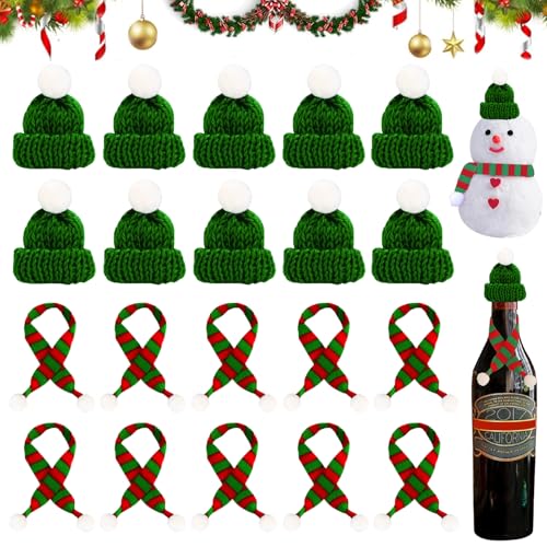 MaibaoteMbt Mini Weihnachts Weinflasche Topper Hut, 20 Stück Mini Weihnachtsmütze Set, Weihnachten Vliestoff mütze, Santa Puppen Hut, Nikolausmütze für Tischdeko, Weihnachtsfeiern MaibaoteMbt Mini Weihnachts Weinflasche Topper Hut, 20 Stück Mini Weihnachtsmütze Set, Weihnachten Vliestoff mütze, Santa Puppen Hut, Nikolausmütze für Tischdeko, Weihnachtsfeiern von MaibaoteMbt