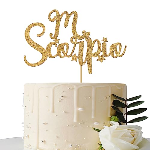 Skorpion Kuchendekoration - Skorpion Jahreszeit Dekor, Skorpion Geburtstag Party Dekor, Sternzeichen Geburtstag Party Dekor Gold Glitter von Maicaiffe