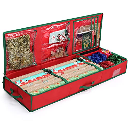 MaidMAX Geschenkpapier Aufbewahrungstasche, Passend für 24 Rollen, 106, 5cm Lang, Weihnachts-Organizer für Dekorationen mit Innentasche, Geschenkpapierhalter , Bändern, 14 x 106.5 x 35.5 cm MaidMAX Geschenkpapier Aufbewahrungstasche, Passend für 24 Rollen, 106, 5cm Lang, Weihnachts-Organizer für Dekorationen mit Innentasche, Geschenkpapierhalter , Bändern, 14 x 106.5 x 35.5 cm von MaidMAX
