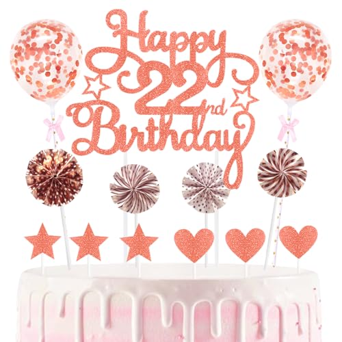 22nd Geburtstag Kuchen Dekoration Kuchen Toppers Birthday Torten Dekoration Sternen Herz Papierfächer Ballon Torte Toppers Kuchendeko für 22. Geburtstag Dekorationen Party Zubehör 22nd Geburtstag Kuchen Dekoration Kuchen Toppers Birthday Torten Dekoration Sternen Herz Papierfächer Ballon Torte Toppers Kuchendeko für 22. Geburtstag Dekorationen Party Zubehör von Maigendoo