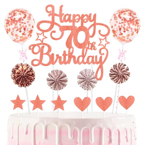 70th Geburtstag Kuchen Dekoration Kuchen Toppers Birthday Torten Dekoration Sternen Herz Papierfächer Ballon Torte Toppers Kuchendeko für 70. Geburtstag Dekorationen Party Zubehör 70th Geburtstag Kuchen Dekoration Kuchen Toppers Birthday Torten Dekoration Sternen Herz Papierfächer Ballon Torte Toppers Kuchendeko für 70. Geburtstag Dekorationen Party Zubehör von Maigendoo