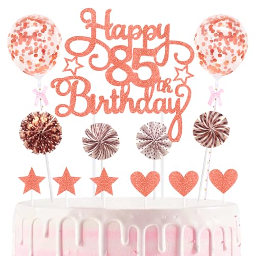 85th Geburtstag Kuchen Dekoration Kuchen Toppers Birthday Torten Dekoration Sternen Herz Papierfächer Ballon Torte Toppers Kuchendeko für 85. Geburtstag Dekorationen Party Zubehör 85th Geburtstag Kuchen Dekoration Kuchen Toppers Birthday Torten Dekoration Sternen Herz Papierfächer Ballon Torte Toppers Kuchendeko für 85. Geburtstag Dekorationen Party Zubehör von Maigendoo