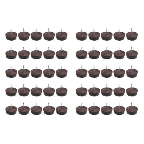 50 Stück Kratzfeste Möbelbeine, Fußpolster, Holzbodenschoner, Filz, Nagelgleiter, Hardware, Filzgleiter für Stuhlbeine, Bodenschoner, rutschfest von Maigridy