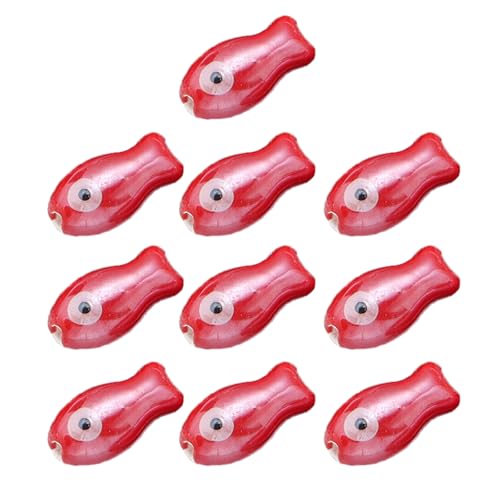 Bunte Retro-Keramikperlen in Fischform, handgefertigt, Abstandshalter für Halsketten, Armbänder, Schmuck, Bastelzubehör, kreative Fisch-förmige Perlen für Ohrringe, 10 Stück von Maigridy