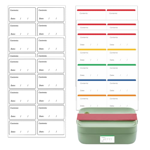 MaikcQ 200 Stück Gefrieretiketten zum Beschriften 6x3cm Selbstklebend Haushaltsetiketten für Marmeladengläser, Gefrieretiketten Aufkleber Küche Universal Etiketten für Büro, Küche, Vorratsboxen von MaikcQ