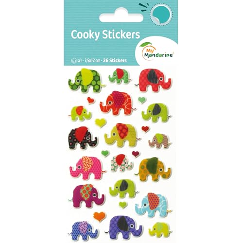 Maildor 560372Cpack - Packung 10 Stickerbögen 3D Cooky, 7,5x12cm, 10x 26 Stickers, Elefanten Maildor 560372Cpack - Packung 10 Stickerbögen 3D Cooky, 7,5x12cm, 10x 26 Stickers, Elefanten von Maildor