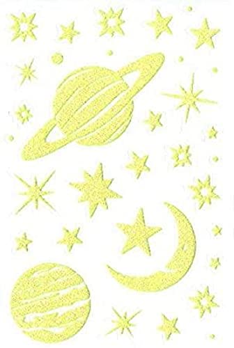 Maildor AE154C Packung Sticker Phospho' Stick (mit Glitter Effekt, 10 Bögen in Format DIN A6, 10,5 x 16 cm, Großpackung ideal für Kita, Planeten) 680 Stickers von Avenue Mandarine