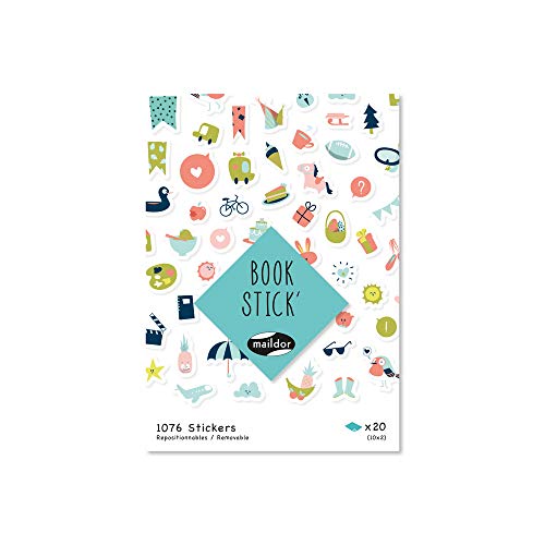 Maildor AE195C - Packung Book Stick mit 20 Bögen, DIN A6, 1076 Stickers, 1 Pack, verschiedene Bullet Journal Maildor AE195C - Packung Book Stick mit 20 Bögen, DIN A6, 1076 Stickers, 1 Pack, verschiedene Bullet Journal von Maildor