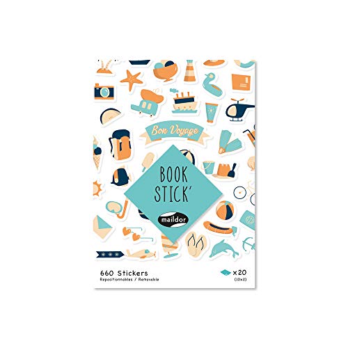 Maildor AE197C - Packung Book Stick mit 20 Bögen, DIN A6, 660 Stickers, 1 Pack, verschiedene Motive Reise Maildor AE197C - Packung Book Stick mit 20 Bögen, DIN A6, 660 Stickers, 1 Pack, verschiedene Motive Reise von Maildor