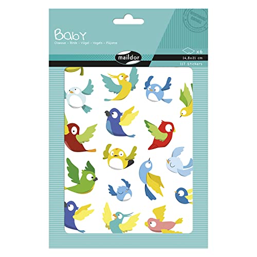 Maildor AE210C - Packung mit 6 Stickerbogen Baby, 14,8x21 cm, 117 Sticker, 1 Pack von Maildor