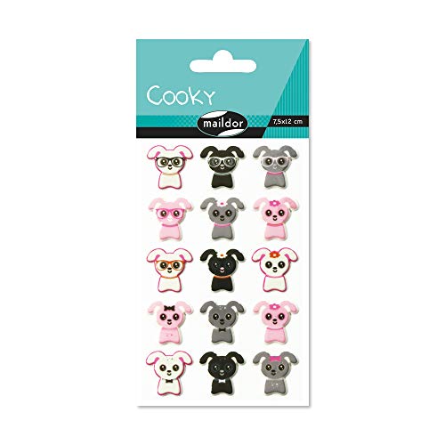 Maildor CY014O Packung mit Stickers Cooky 3D (1 Bogen, 7,5 x 12 cm, ideal zum Dekorieren, Sammeln oder Verschenken, Katze) 1 Pack von Maildor