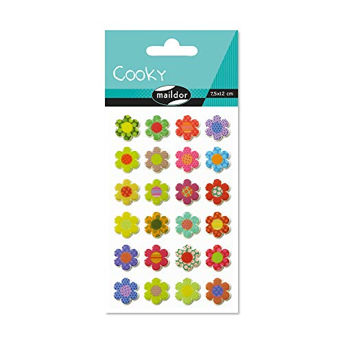 Maildor CY021O Packung mit Stickers Cooky 3D (1 Bogen, 7,5 x 12 cm, ideal zum Dekorieren, Sammeln oder Verschenken, Blume) 1 Pack von Maildor