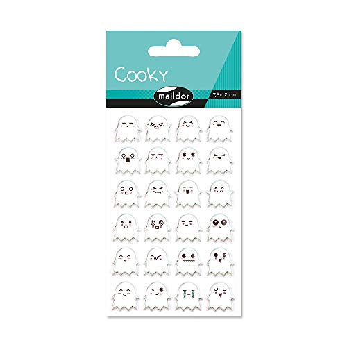 Maildor CY039O Packung mit Stickers Cooky 3D (1 Bogen, 7,5 x 12 cm, ideal zum Dekorieren, Sammeln oder Verschenken, Fantome) 1 Pack von Maildor