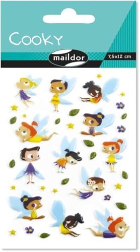Maildor CY095C - Packung 1 Bogen Sticker Cooky, 7,5x12cm, 37 Stickers, zur Dekoration oder zum Verschönern von Handysc halen, Schmuckkästchen, Tagebuch oder Brief, Feen, 1 Pack Maildor CY095C - Packung 1 Bogen Sticker Cooky, 7,5x12cm, 37 Stickers, zur Dekoration oder zum Verschönern von Handysc halen, Schmuckkästchen, Tagebuch oder Brief, Feen, 1 Pack von Maildor