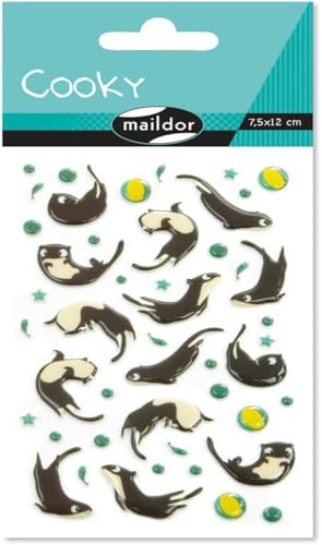 Maildor CY096C - Packung 1 Bogen Sticker Cooky, 7,5x12cm, 47 Stickers, zur Dekoration oder zum Verschönern von Handysc halen, Schmuckkästchen, Tagebuch oder Brief, Otter, 1 Pack Maildor CY096C - Packung 1 Bogen Sticker Cooky, 7,5x12cm, 47 Stickers, zur Dekoration oder zum Verschönern von Handysc halen, Schmuckkästchen, Tagebuch oder Brief, Otter, 1 Pack von Maildor