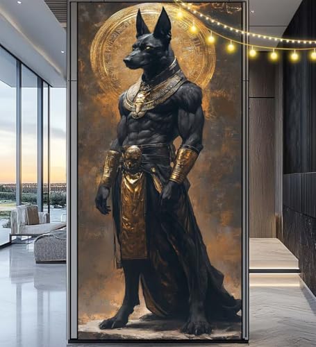 Diamond Painting Anubis Diamond Painting Groß XXL 120 x 60 cm,5D Diamant Painting Bilder Ägypten Malen Nach Zahlen Erwachsene Crystal Strass Stickerei Malerei Kit,Home Decor Geschenk für Mädchen ll841 von Mailielie